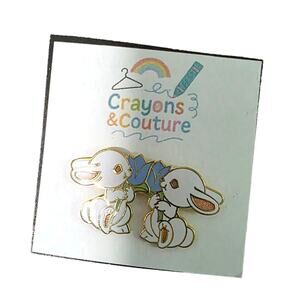 5/$18 Vtg  Bunny Studs Tulip Spring Flower Rabbit Pierced Earrings Easter